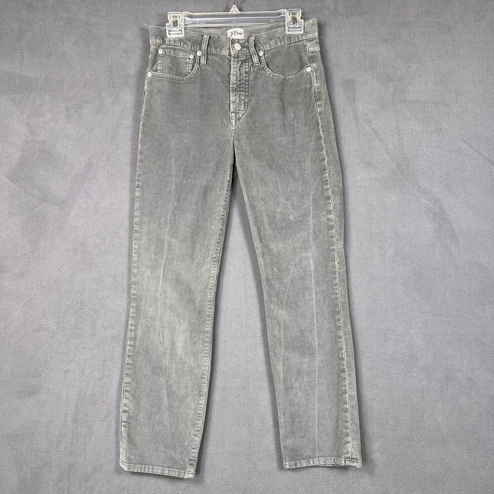 JCrew Womens 27 Gray Corduroy Pants Vintage Slim Straight Stretch AB651 2022